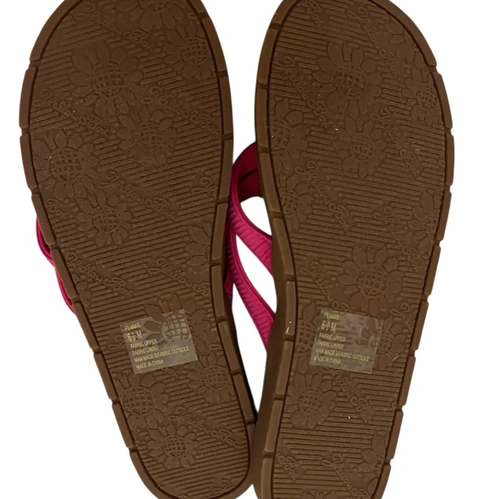 Yellow Box Women's Pink and Brown Sandals New In Box - Picture 3 of 5